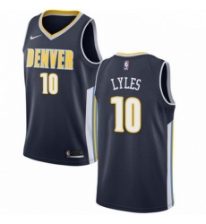 Mens Nike Denver Nuggets 10 Trey Lyles Swingman Navy Blue Road NBA Jersey Icon Edition 