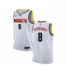 Mens Nike Denver Nuggets 8 Jarred Vanderbilt Swingman White NBA Jersey Association Editio