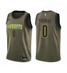 Youth Nike Denver Nuggets 0 Isaiah Thomas Swingman Green Salute to Service NBA Jersey 