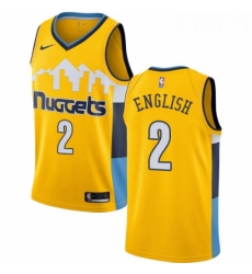 Youth Nike Denver Nuggets 2 Alex English Swingman Gold Alternate NBA Jersey Statement Edition