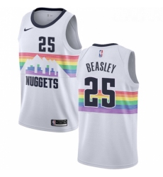 Youth Nike Denver Nuggets 25 Malik Beasley Swingman White NBA Jersey City Edition