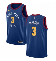 Youth Nike Denver Nuggets 3 Allen Iverson Swingman Light Blue Alternate NBA Jersey Statement Edition