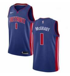 Mens Nike Detroit Pistons 1 Tracy McGrady Swingman Royal Blue Road NBA Jersey Icon Edition