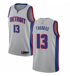 Womens Nike Detroit Pistons 13 Khyri Thomas Swingman Silver NBA Jersey Statement Edition 