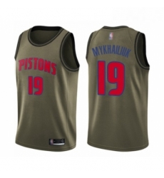 Youth Detroit Pistons 19 Sviatoslav Mykhailiuk Swingman Green Salute to Service Basketball Jersey 