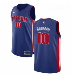 Youth Nike Detroit Pistons 10 Dennis Rodman Authentic Royal Blue Road NBA Jersey Icon Edition