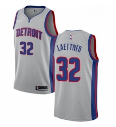 Youth Nike Detroit Pistons 32 Christian Laettner Authentic Silver NBA Jersey Statement Edition