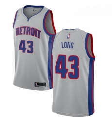 Youth Nike Detroit Pistons 43 Grant Long Swingman Silver NBA Jersey Statement Edition