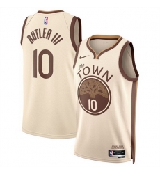 Men Golden State Warriors 10 Jimmy Butler III Tan 2025 26 City Edition Stitched Basketball Jersey