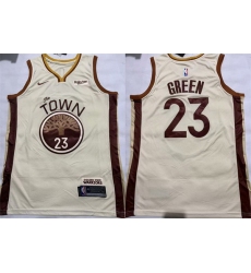 Men Golden State Warriors 23 Draymond Green Tan City Edition Stitched Basketball Jersey