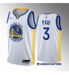 Men Golden State Warriors 3 Chris Paul White Association Edition Stitched Basketball Jersey