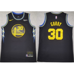 Men Golden State Warriors 30 Stephen Curry Black Stitched Basketball Jersey