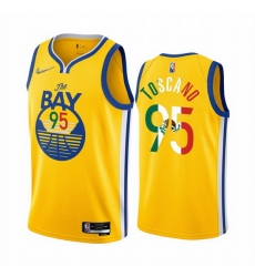 Men Golden State Warriors 95 Juan Toscano Anderson 2022 Gold Special Mexico Statement Edition Stitched Jersey