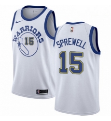 Mens Nike Golden State Warriors 15 Latrell Sprewell Swingman White Hardwood Classics NBA Jersey