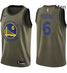 Mens Nike Golden State Warriors 6 Nick Young Swingman Green Salute to Service NBA Jersey 