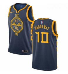 Womens Nike Golden State Warriors 10 Tim Hardaway Swingman Navy Blue NBA Jersey City Edition