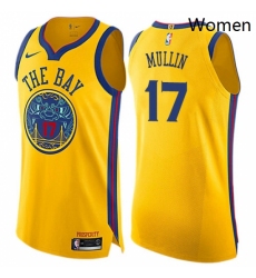 Womens Nike Golden State Warriors 17 Chris Mullin Swingman Gold NBA Jersey City Edition