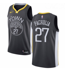 Womens Nike Golden State Warriors 27 Zaza Pachulia Swingman Black Alternate NBA Jersey Statement Edition