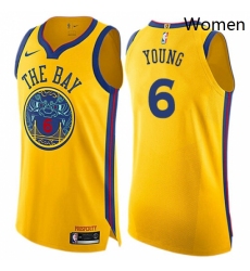 Womens Nike Golden State Warriors 6 Nick Young Swingman Gold NBA Jersey City Edition 