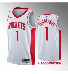 Men Houston Rockets 1 Amen Thompson White 2023 Draft Association Edition Stitched Basketball Jersey