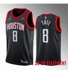 Men Houston Rockets 8 Jae 27Sean Tate Black 2023 Statement Edition Stitched Basketball Jersey