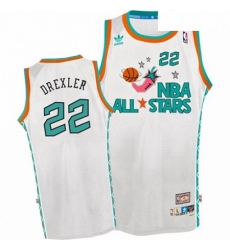 Mens Mitchell and Ness Houston Rockets 22 Clyde Drexler Swingman White 1996 All Star Throwback NBA Jersey