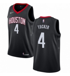 Mens Nike Houston Rockets 4 PJ Tucker Authentic Black Alternate NBA Jersey Statement Edition 