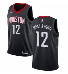 Womens Nike Houston Rockets 12 Luc Mbah a Moute Swingman Black Alternate NBA Jersey Statement Edition 