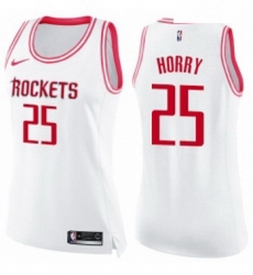 Womens Nike Houston Rockets 25 Robert Horry Swingman WhitePink Fashion NBA Jersey