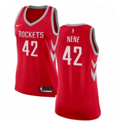 Womens Nike Houston Rockets 42 Nene Swingman Red Road NBA Jersey Icon Edition 