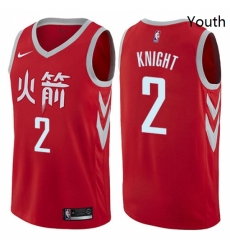 Youth Nike Houston Rockets 2 Brandon Knight Swingman Red NBA Jersey City Edition 