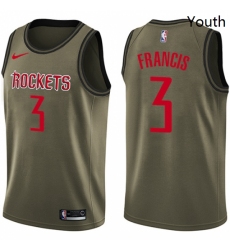 Youth Nike Houston Rockets 3 Steve Francis Swingman Green Salute to Service NBA Jersey