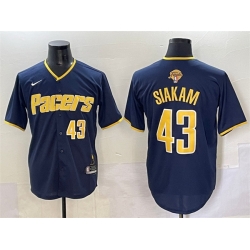 Men Indiana Pacers 43 Pascal Siakam Navy 2025 Finals Vapor Stitched Baseball Jersey
