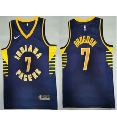Men Indiana Pacers 7 Malcolm Brogdon New Navy Blue 2021 Nike Swingman Stitched NBA Jersey
