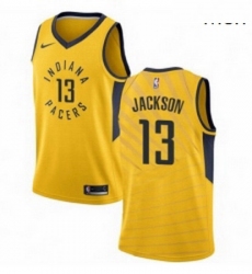 Mens Nike Indiana Pacers 13 Mark Jackson Swingman Gold NBA Jersey Statement Edition