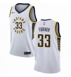 Mens Nike Indiana Pacers 33 Myles Turner Swingman White NBA Jersey Association Edition