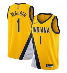 Pacers  1 T.J. Warren Gold Basketball Swingman Statement Edition 2019 2020 Jersey