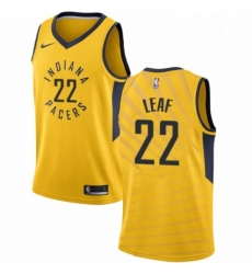 Womens Nike Indiana Pacers 22 T J Leaf Authentic Gold NBA Jersey Statement Edition 