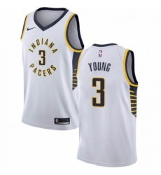 Youth Nike Indiana Pacers 3 Joe Young Authentic White NBA Jersey Association Edition