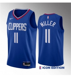Men Los Angeles Clippers 11 Jordan Miller Blue 2023 Draft Icon Edition Stitched Jersey