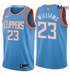 Mens Nike Los Angeles Clippers 23 Louis Williams Swingman Blue NBA Jersey City Edition 