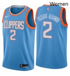 Womens Nike Los Angeles Clippers 2 Shai Gilgeous Alexander Swingman Blue NBA Jersey City Edition 