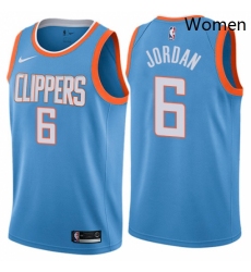 Womens Nike Los Angeles Clippers 6 DeAndre Jordan Swingman Blue NBA Jersey City Edition