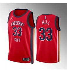 Men New Orleans Pelicans 33 Malcolm Hill Red 2022 23 Statement Edition Stitched Basketball Jersey