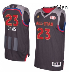 Mens Adidas New Orleans Pelicans 23 Anthony Davis Authentic Charcoal 2017 All Star NBA Jersey