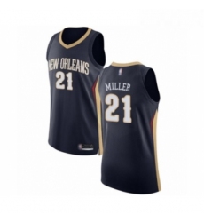 Mens New Orleans Pelicans 21 Darius Miller Authentic Navy Blue Basketball Jersey Icon Edition 