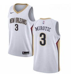 Mens Nike New Orleans Pelicans 3 Nikola Mirotic Authentic White NBA Jersey Association Edition 