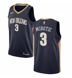 Mens Nike New Orleans Pelicans 3 Nikola Mirotic Swingman Navy Blue NBA Jersey Icon Edition 