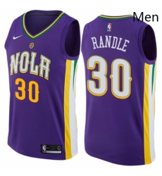 Mens Nike New Orleans Pelicans 30 Julius Randle Swingman Purple NBA Jersey City Edition 