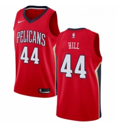 Mens Nike New Orleans Pelicans 44 Solomon Hill Swingman Red Alternate NBA Jersey Statement Edition